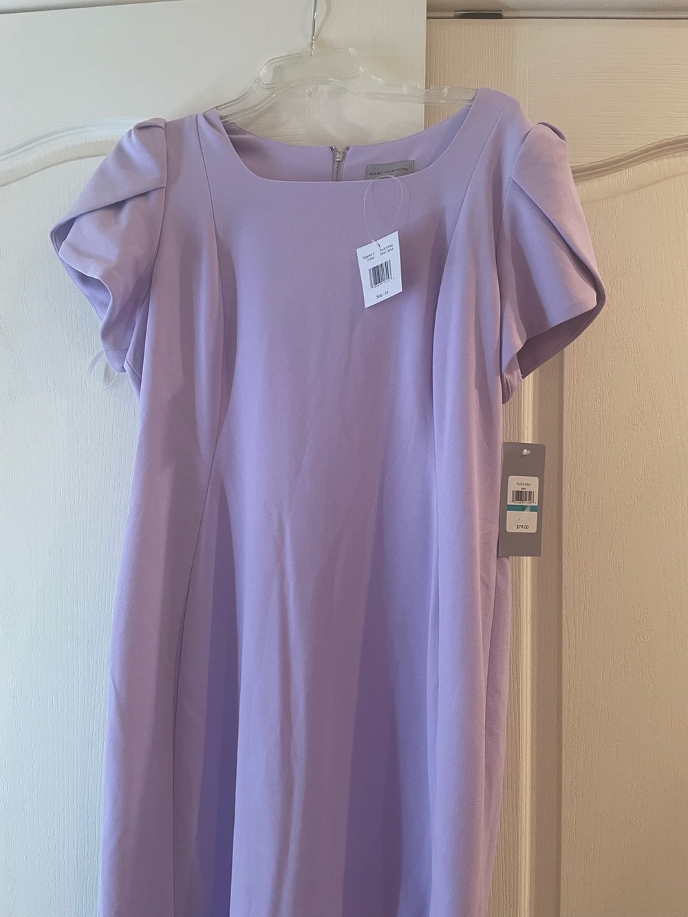 Marc New York lilac puff-sleeve sheath dress – nwt size 16